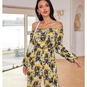 Size 6 Wide Leg Bardot Jumpsuit